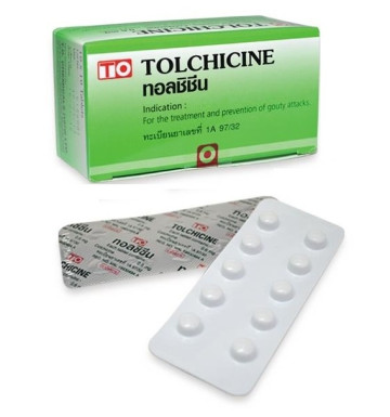 Колхицин для лечения подагры и отложения солей Tolchicine 100 капсул