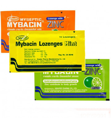 Тайские пастилки от кашля и боли в горле Mybacin 3 вкуса