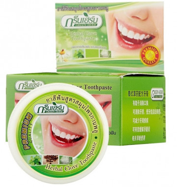 Отбеливающая зубная паста с экстрактом гвоздики Green Herb 25 гр