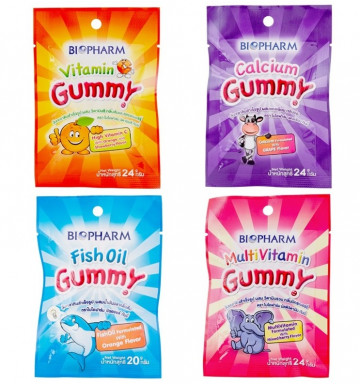 Детские конфеты с витаминами и минералами Gummy BioPharm 24 гр 4 вида