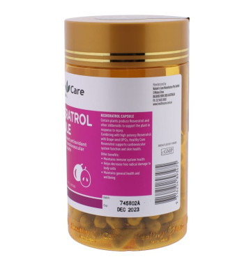 Ресвератрол Антиоксидант для сердечно-сосудистой системы Healthy Care 180 капсул