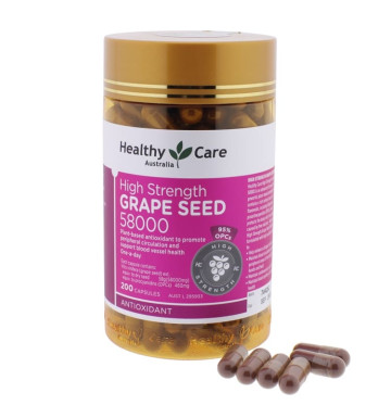 Экстракт виноградной косточки Grape Seed 58000 Healthy Care 200 капсул