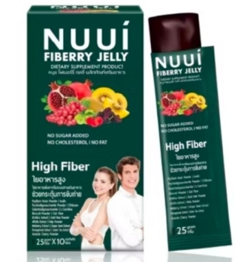 Желе с клетчаткой для поддержки пищеварения Nuui Fiberry 6 шт