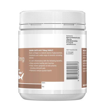 Акулий хрящ Shark Cartilage 750 мг Healthy Care 200 капсул