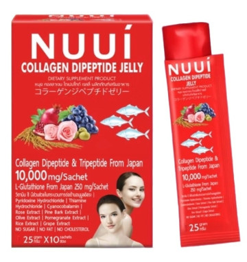 Коллаген 10000 мг в форме желе для поддержки кожи, волос и ногтей Nuui 6 шт