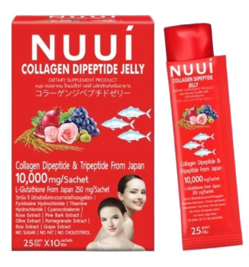 Коллаген 10000 мг в форме желе для поддержки кожи, волос и ногтей Nuui 6 шт