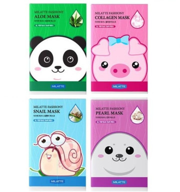 Тканевая маска от Milatte 10 шт 4 вида