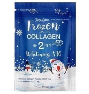 Коллаген с глутатионом для сияния кожи и волос Frozen collagen 2 in 1 60 капсул