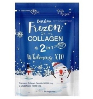 Коллаген с глутатионом для сияния кожи и волос Frozen collagen 2 in 1 60 капсул