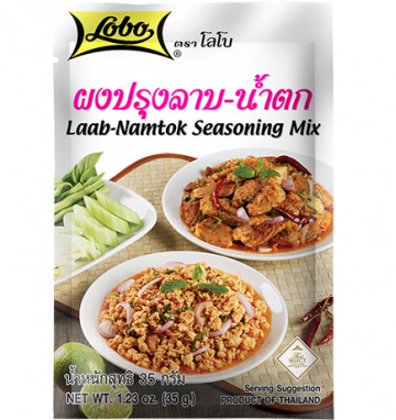 Теплый салат Намток (Laab Namtok) приправа для приготовления Lobo 35 гр